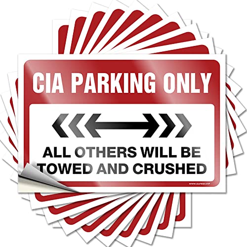 COTECI Autoaufkleber Cia Parking Only Lustiger Aufkleber 10 Stück No Stupid People Schild Autoaufkleber Anime (Größe: 12 x 18 cm) von COTECI