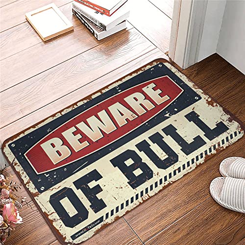 COTECI Garage Stuff For Men Beware Of Bull Rug Decor For Man Cave Fall Outdoor Teppich (Größe: 40 x 60 cm) von COTECI