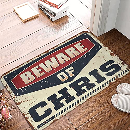 COTECI Home Fußmatte Beware Of Chris Teppich Veranda Matte Outdoor Antirutschmatte (Größe: 40 x 60 cm) von COTECI
