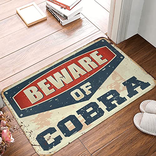 COTECI Kichen Mats Floor Home Sweet Home Beware Of Cobra Matte Positive Fußmatte Haustür Dekor (Größe: 40 x 60 cm) von COTECI