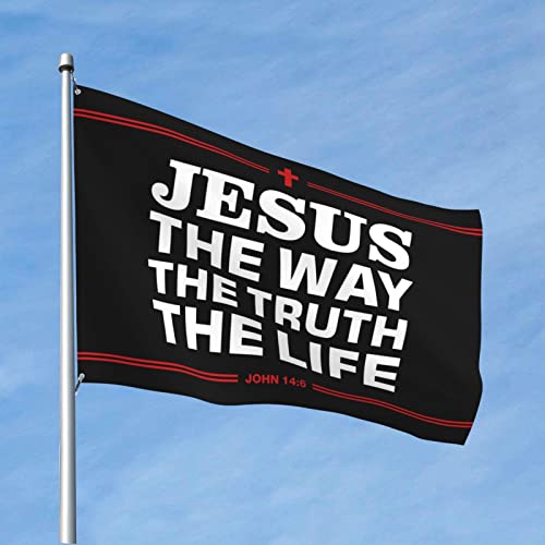 COTECI Lustige Flaggen Jesus The Way, Truth, Life Flagge College Flaggen Für Wohnheim Mann Höhle Zubehör (Größe: 120 x 180 cm) von COTECI