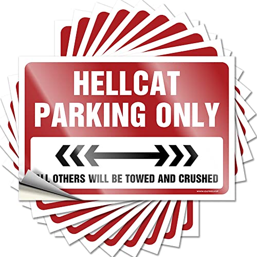 COTECI Lustiger Aufkleber Hellcat Parking Only Lustiger Aufkleber 10 Stück Streich Aufkleber Werkzeugkasten Aufkleber (Größe: 6 x 9 cm) von COTECI