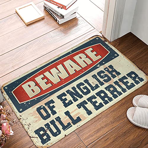 COTECI Rutschfeste Matte mit englischer Aufschrift "Beware of English Bullterrier", für den Außenbereich, 50 x 80 cm von COTECI