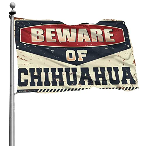 COTECI Sport-Bar-Dekoration "Beware Of Chihuahua"-Flagge, lustige Jagdgeschenke, lustige Zimmerflaggen (Größe: 30 x 45 cm) von COTECI