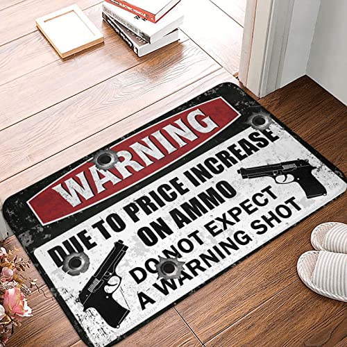 COTECI Willkommensmatte Fallwarnung aufgrund Preiserhöhung der Munition Teppich saugfähige Fußmatte Indoor Anti-Rutsch-Matte (Größe: 50 x 80 cm) von COTECI