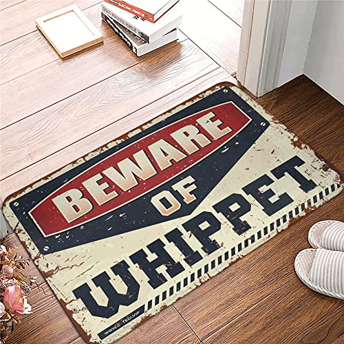Fußmatten für den Außeneingang, Vorsicht vor Whippet-Teppich, Fußmatten für drinnen und draußen, Größe: 40 x 60 cm von COTECI