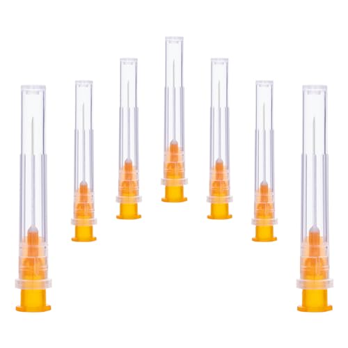 100 Stück 25G x 25mm Edelstahl Abgabe Tube für Nachfüllflüssigkeiten,flüssiges Öl,Klebstoff, einzeln verpackt,Nachfüllröhrchen für Industrie,Wissenschaftslabore (25g-25mm) von COTOM