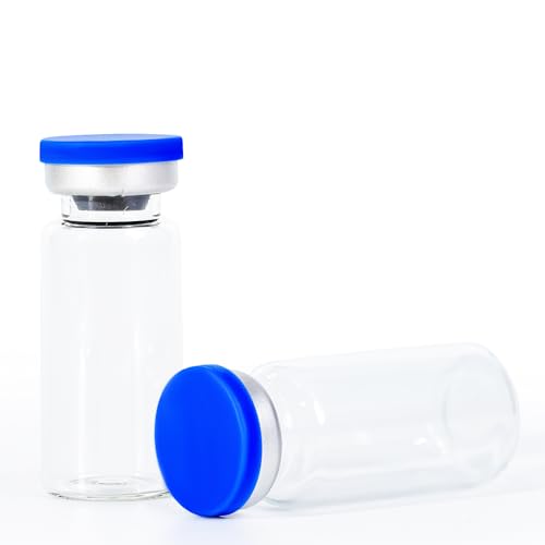 COTOM 10ml Sterile Probenfläschchen (Mit Deckel und Gummi),Laborversiegelte Glasfläschchen (10 Stück) von COTOM