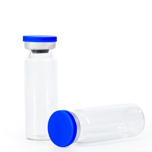 COTOM 20ml Sterile Probenfläschchen (Mit Deckel und Gummi),Laborversiegelte Glasfläschchen (50 Stück) von COTOM