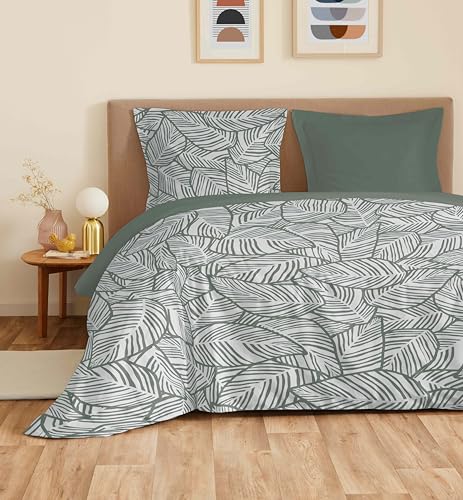 COTON PUR Bettwäsche-Set, 4-teilig, Vanessa, für Bett 140 x 190 cm (Fira Rosmarin) von COTON PUR