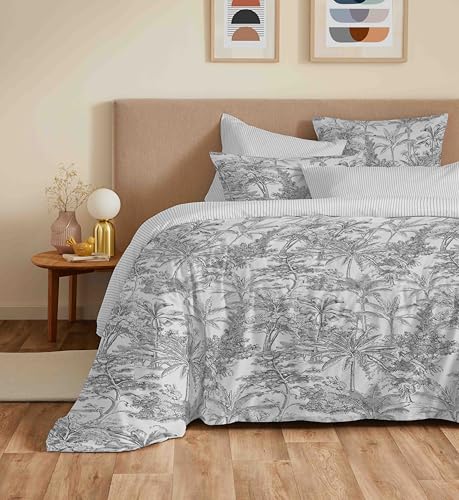 COTON PUR Komplett-Set, wendbarer Bettbezug, Vanessa, 6-teilig, für Bett 140 x 190 cm (Adama Perle) von COTON PUR