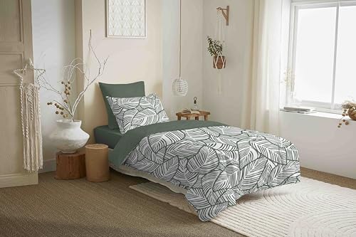 COTON PUR Vanessa Bettwäsche-Set, wendbar, 4-teilig, für Bett 90 x 190 cm (Fira Rosmarin) von COTON PUR