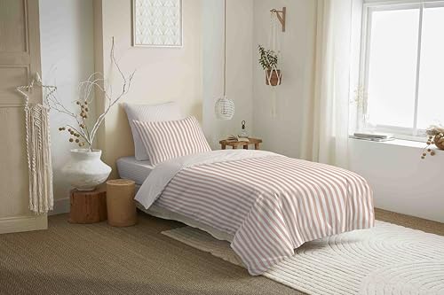 COTON PUR Vanessa Bettwäsche-Set, wendbar, 4-teilig, für Bett 90 x 190 cm (Palermo Blush) von COTON PUR