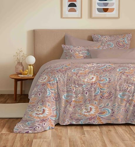 COTON PUR Vanessa Bettwäsche-Set, wendbar, 6-teilig, für Bett 140 x 190 cm (Bergamo Nude) von COTON PUR