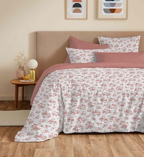 COTON PUR Vanessa Bettwäsche-Set, wendbar, 6-teilig, für Bett 140 x 190 cm (Eloise Aprikose) von COTON PUR