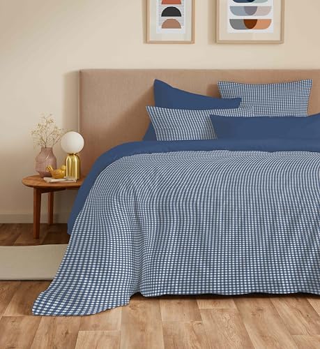 COTON PUR Vanessa Bettwäsche-Set, wendbar, 6-teilig, für Bett 140 x 190 cm (Gabrielle Marine) von COTON PUR