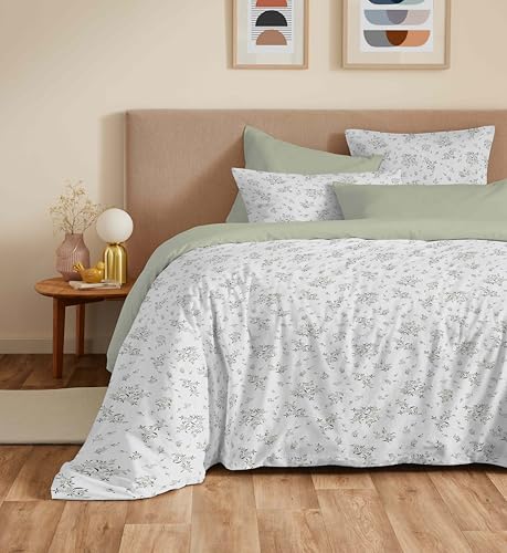 COTON PUR Vanessa Bettwäsche-Set, wendbar, 6-teilig, für Bett 140 x 190 cm (Louise Rosmarin) von COTON PUR