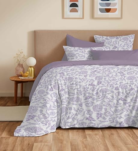 COTON PUR Vanessa Bettwäsche-Set, wendbar, 6-teilig, für Bett 140 x 190 cm (Salma Lavendel) von COTON PUR