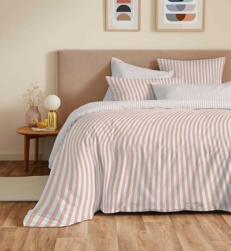 COTON PUR Vanessa Bettwäsche-Set, wendbar, 6-teilig, für Bett 160 x 200 cm (Palermo Blush) von COTON PUR