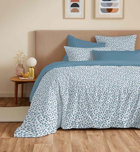 COTON PUR Vanessa Bettwäsche-Set, wendbar, 6-teilig, für Bett 180 x 200 cm, Kingsize (Diana-Blau) von COTON PUR