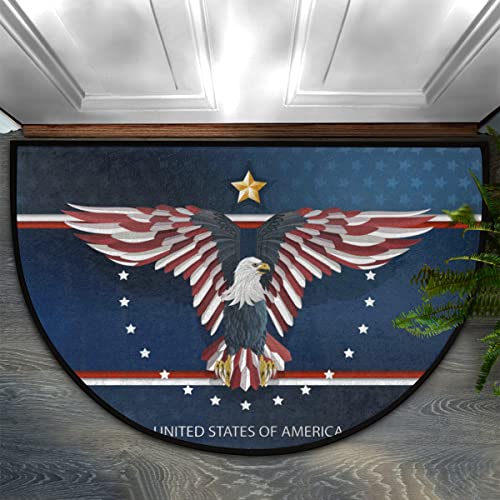 Amerika Eagle Runde Fußmatte 91,4 x 61 cm, Adler Flagge Eingang Fußmatte Indoor Outdoor Maschinenwaschbar Anti Rutsch Saugfähige Matte Teppich Bodenmatte Teppich von COTOT