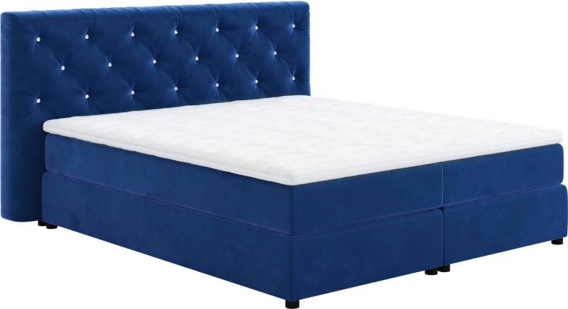 COTTA Boxspringbett Castle, mit Strasssteinen im Kopfteil, inkl. Topper von COTTA