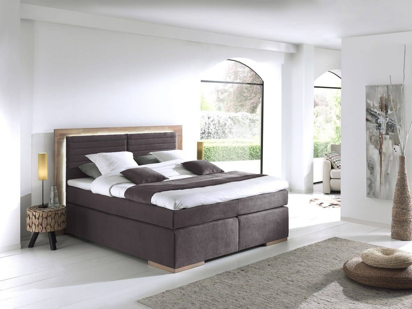COTTA Boxspringbett Marcel inkl. Topper und Matratze (Komplettbett (Unterbau + Matratze + Topper), 7‑Zonen‑Taschenfederkern, Härtegrad H2/H3, Liegehöhe 67 cm von COTTA