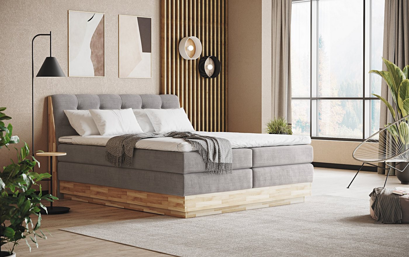 COTTA Boxspringbett Melissa - mit LED, Bettkästen, Kaltschaum-Topper & H2/H3 Matratzen (Bett inklusive Matratze, Topper und Bettkasten), mit LED, Kaltschaum-Topper, Bettkasten & H2/H3-Matratzen von COTTA