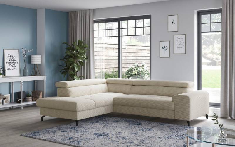 COTTA Ecksofa Aura L-Form, mit Schlaffunktion, Bettkasten und Kopfteilverstellung von COTTA