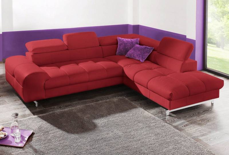 COTTA Ecksofa Chef L-Form, mit Kopfteilverstellung, edle Metallkufen, wahlweise mit Bettfunktion von COTTA