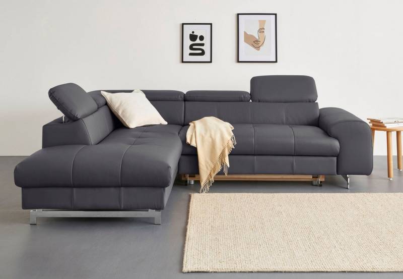 COTTA Ecksofa Chef L-Form, mit Kopfteilverstellung, edle Metallkufen, wahlweise mit Bettfunktion COTTA Ecksofa Chef L-Form, mit Kopfteilverstellung, edle Metallkufen, wahlweise mit Bettfunktion von COTTA