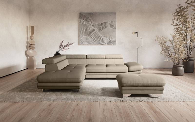 COTTA Ecksofa Enterprise L-Form, mit Arm- & Kopfteilverstellung, wahlweise mit Bettfunktion von COTTA