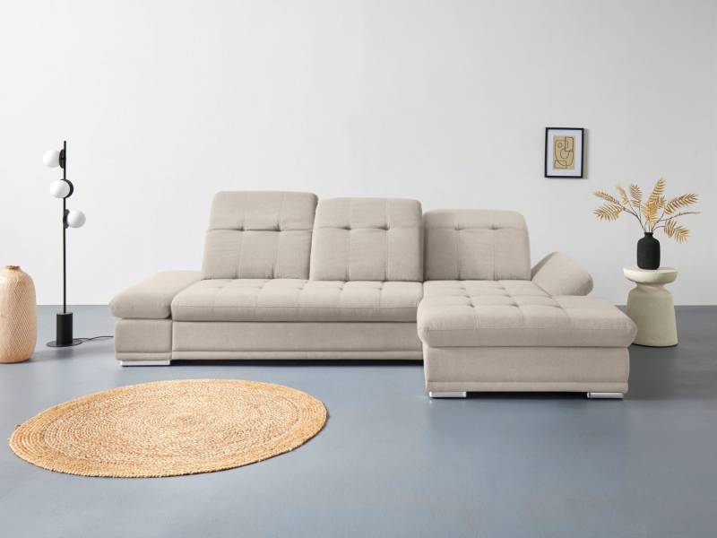 COTTA Ecksofa Holiday L-Form mit Sitztiefen-, Armteil- und Kopfteilverstellung, wahlweise mit Bettfunktion & Bettkasten von COTTA