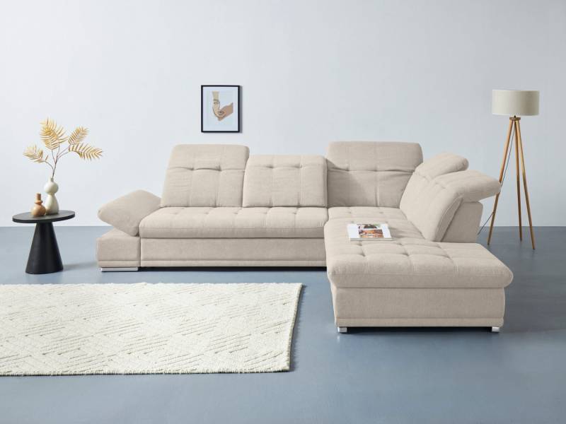 COTTA Ecksofa Holiday L-Form mit Sitztiefen-, Armteil- und Kopfteilverstellung, wahlweise mit Bettfunktion & Bettkasten von COTTA