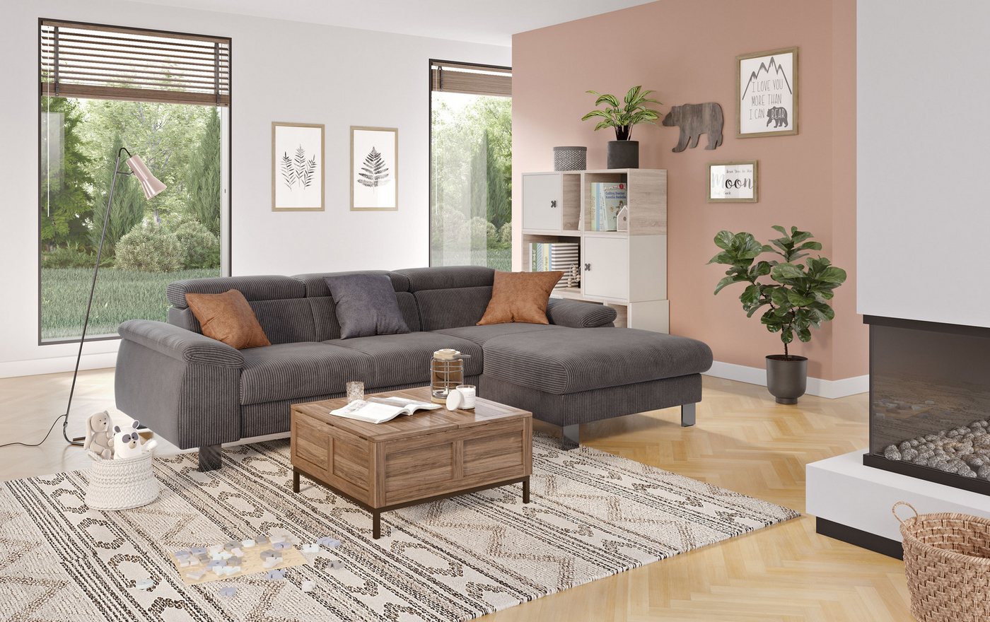 COTTA Ecksofa Komaris L-Form, Ecksofa, Bodenfreiheit 12,5 cm von COTTA