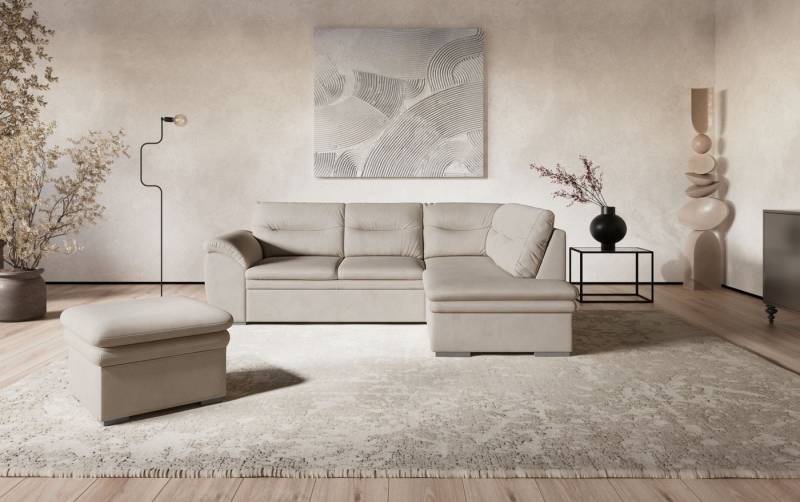 COTTA Ecksofa Leandra L-Form, wahlweise mit Bettfunktion & Bettkasten von COTTA