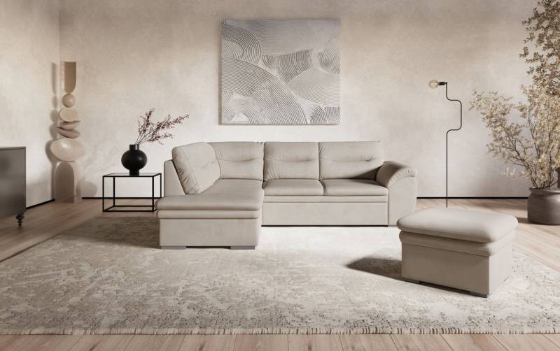 COTTA Ecksofa Leandra L-Form, wahlweise mit Bettfunktion & Bettkasten von COTTA