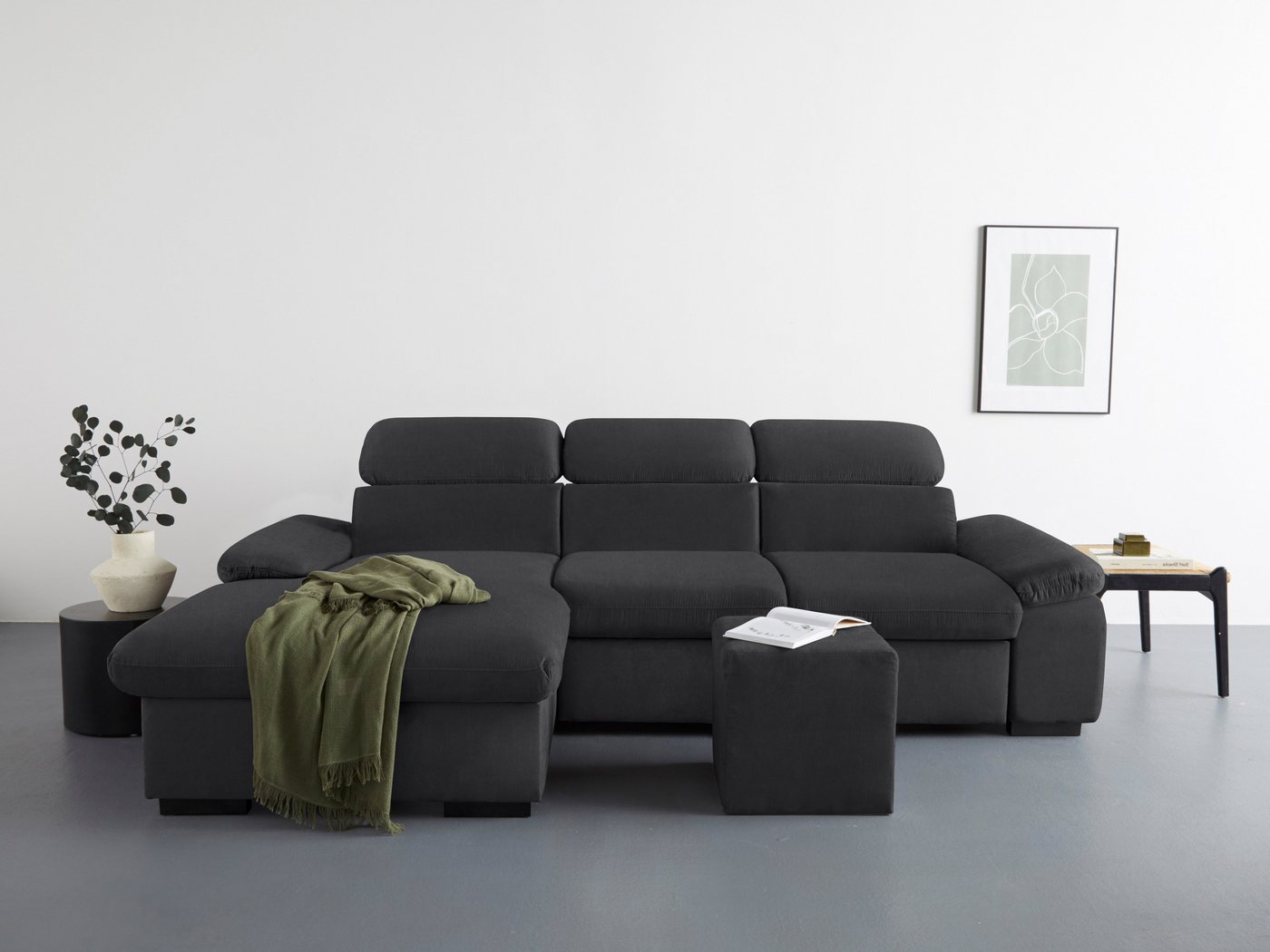 COTTA Ecksofa Lola, Set, mit Hocker & Kopfteilfunktion, wahlw. Bett- und Armteilfunktion von COTTA