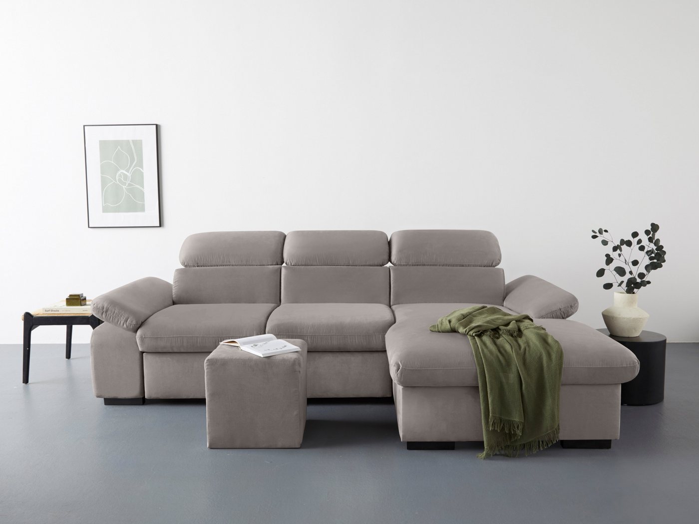 COTTA Ecksofa Lola L-Form, Set, mit Hocker & Kopfteilfunktion, wahlw. Bett- und Armteilfunktion von COTTA