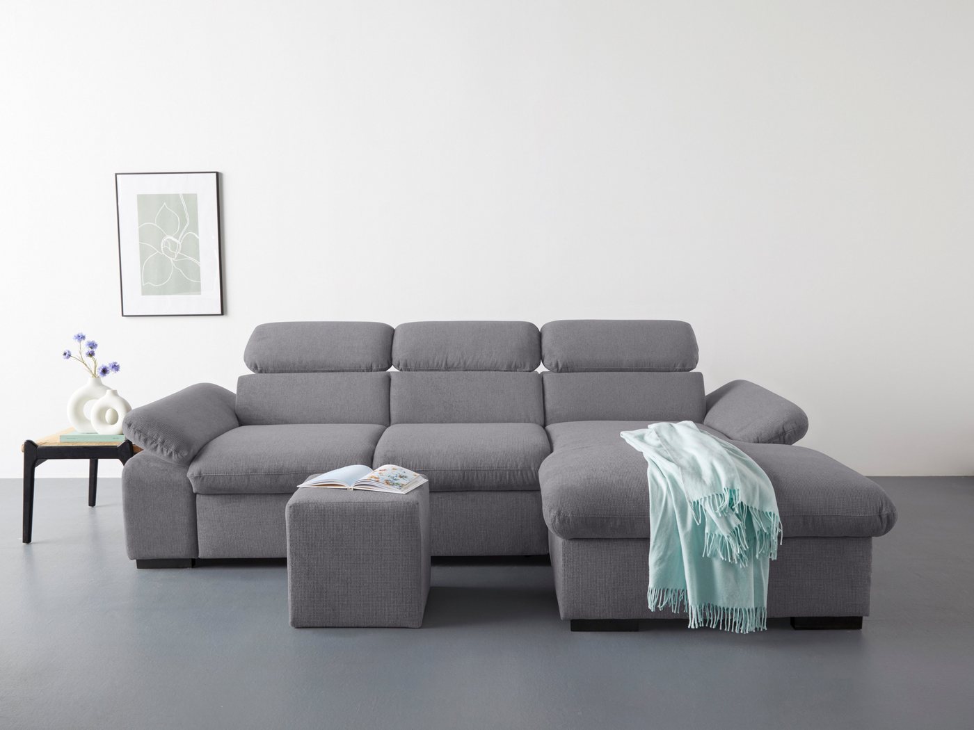 COTTA Ecksofa Lola, Set, mit Hocker & Kopfteilfunktion, wahlw. Bett- und Armteilfunktion von COTTA