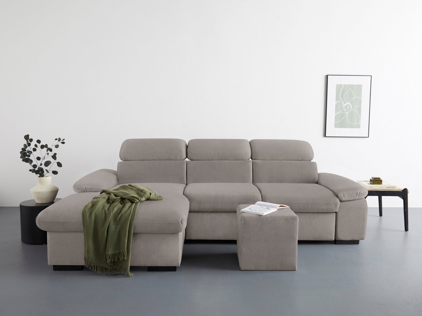 COTTA Ecksofa Lola, Set, mit Hocker & Kopfteilfunktion, wahlw. Bett- und Armteilfunktion von COTTA