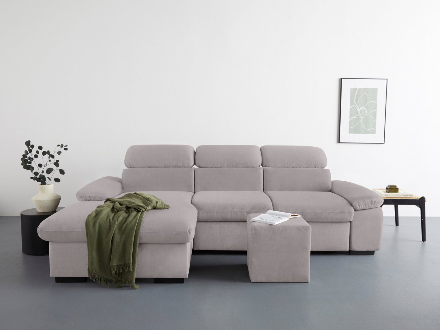 COTTA Ecksofa Lola, Set, mit Hocker & Kopfteilfunktion, wahlw. Bett- und Armteilfunktion von COTTA