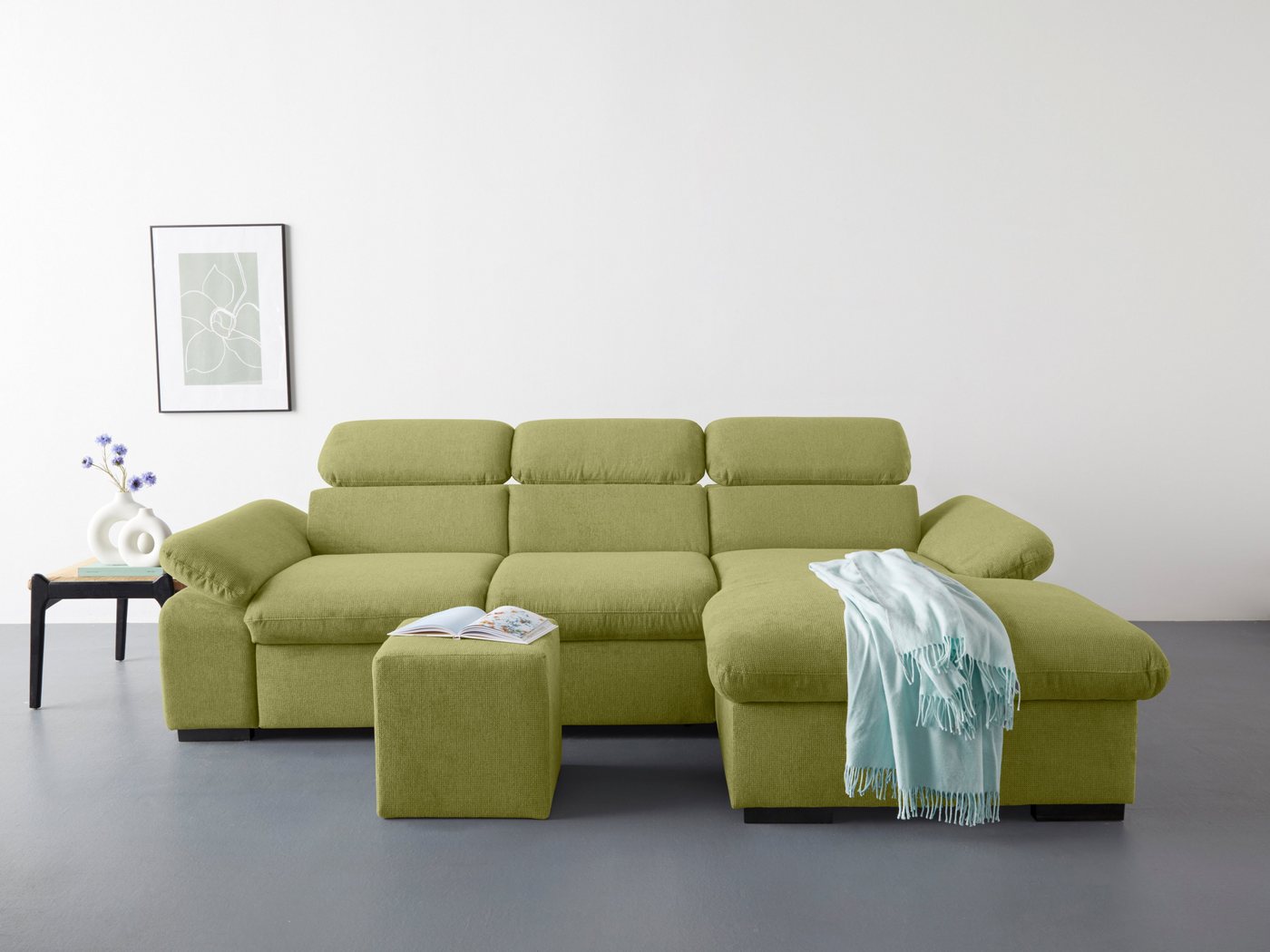 COTTA Ecksofa Lola, Set, mit Hocker & Kopfteilfunktion, wahlw. Bett- und Armteilfunktion von COTTA