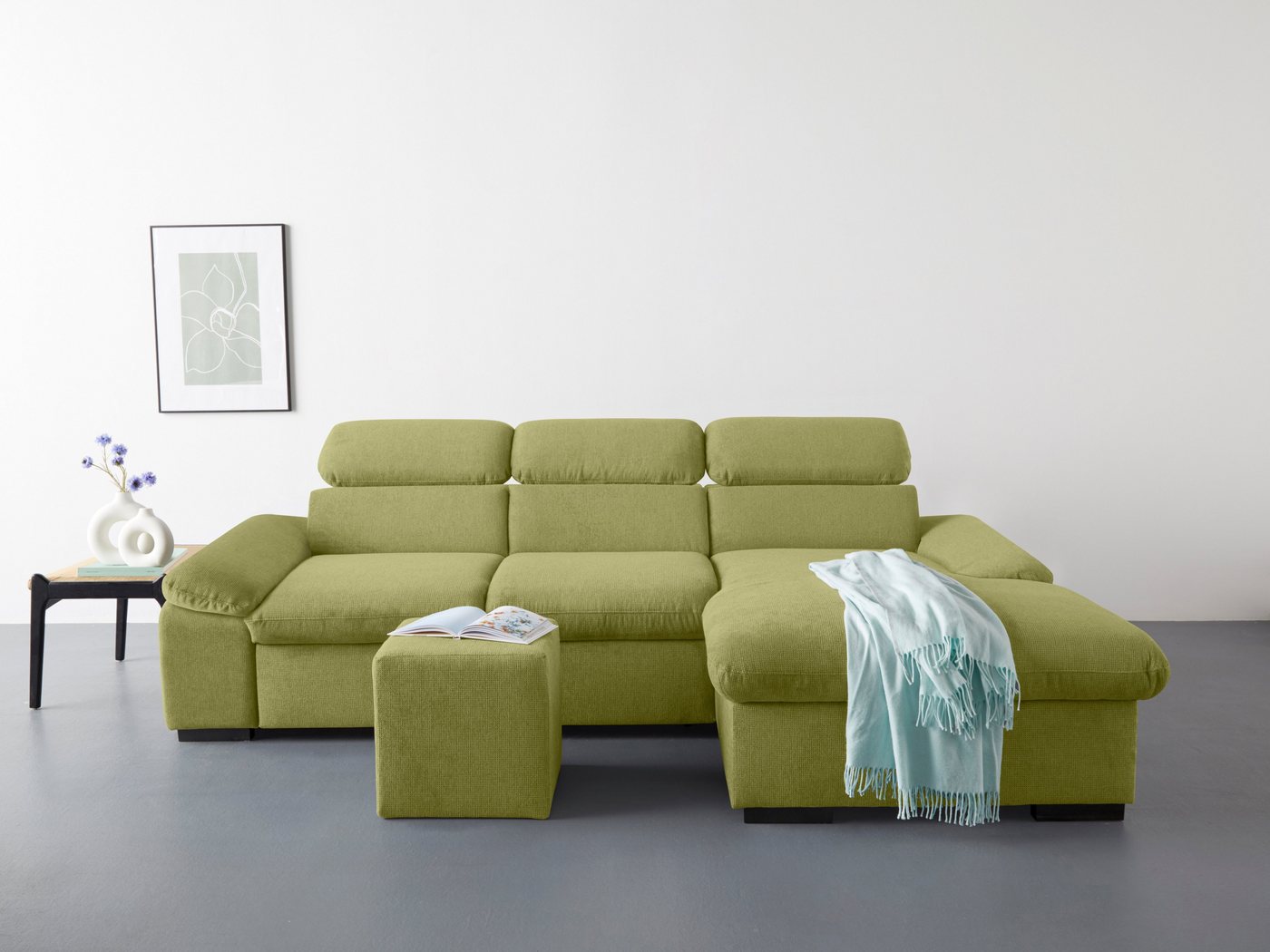 COTTA Ecksofa Lola, Set, mit Hocker & Kopfteilfunktion, wahlw. Bett- und Armteilfunktion von COTTA