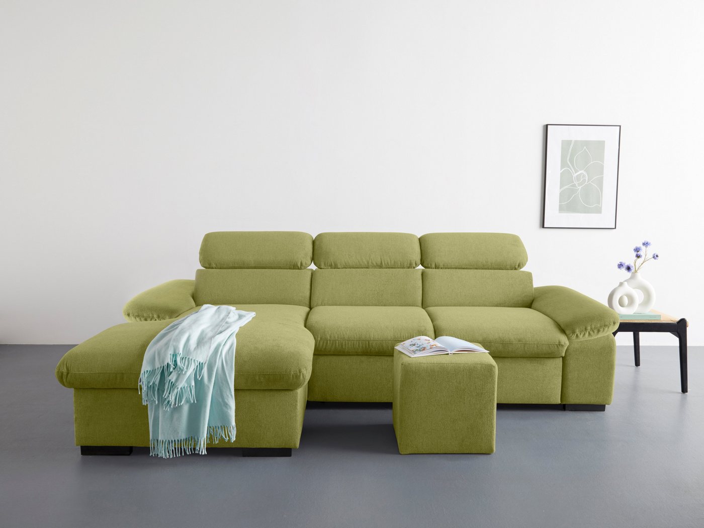 COTTA Ecksofa Lola, Set, mit Hocker & Kopfteilfunktion, wahlw. Bett- und Armteilfunktion von COTTA