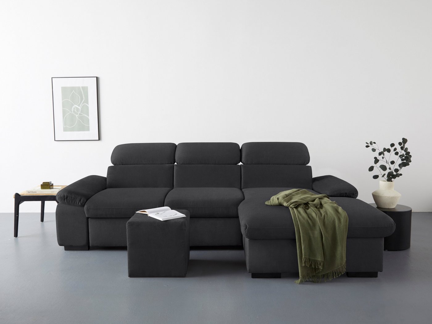 COTTA Ecksofa Lola L-Form, Set, mit Hocker & Kopfteilfunktion, wahlw. Bett- und Armteilfunktion von COTTA