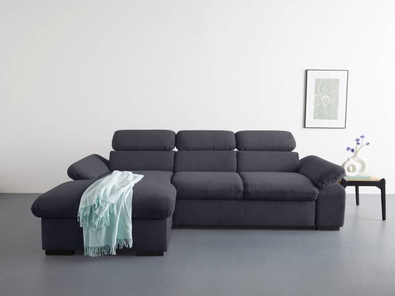 COTTA Ecksofa Lola L-Form mit Kopfteilfunktion & Hocker, Set, wahlweise mit Bettfunktion, Bettkasten & Armteilverstellung von COTTA