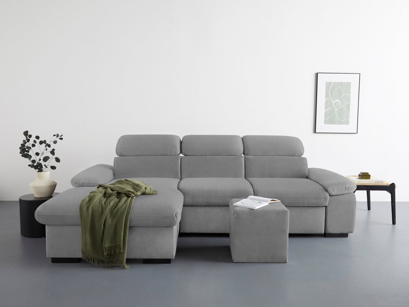 COTTA Ecksofa Lola, Set, mit Hocker & Kopfteilfunktion, wahlw. Bett- und Armteilfunktion von COTTA