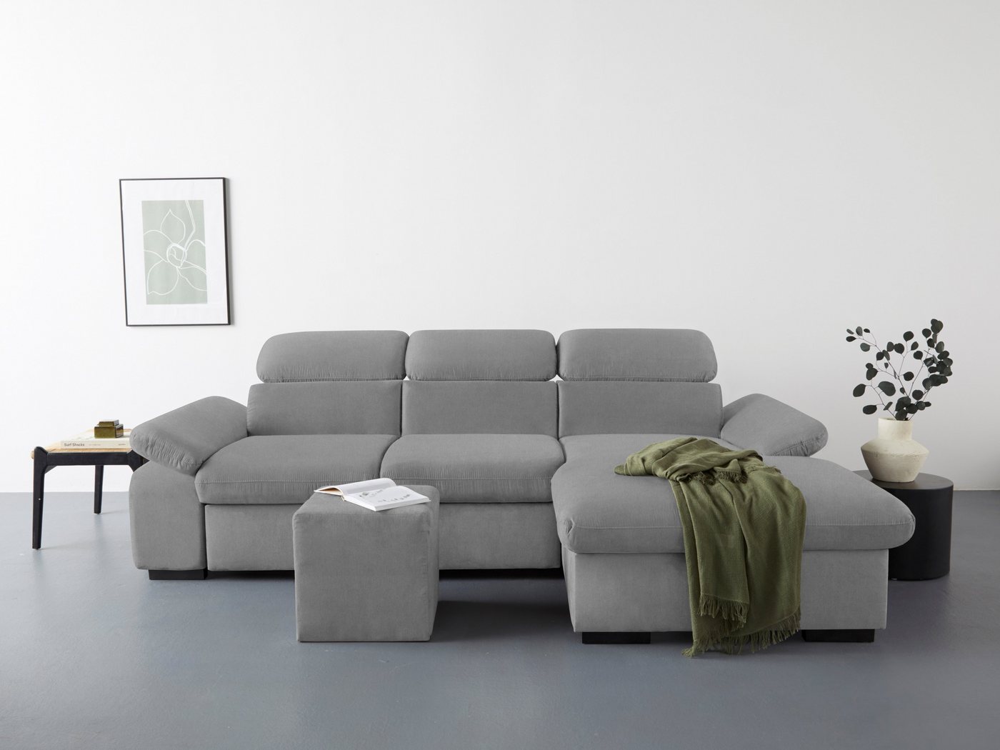 COTTA Ecksofa Lola L-Form, Set, mit Hocker & Kopfteilfunktion, wahlw. Bett- und Armteilfunktion von COTTA