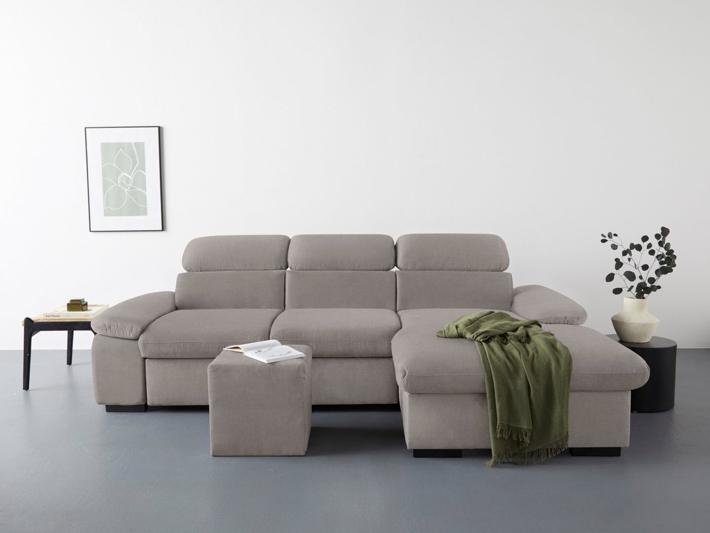 COTTA Ecksofa Lola, Set, mit Hocker & Kopfteilfunktion, wahlw. Bett- und Armteilfunktion von COTTA